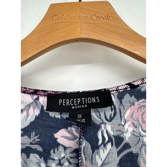 Perceptions New York  Womens Floral Dress size 3x plus Short Sleeve knit - Picture 2 of 7